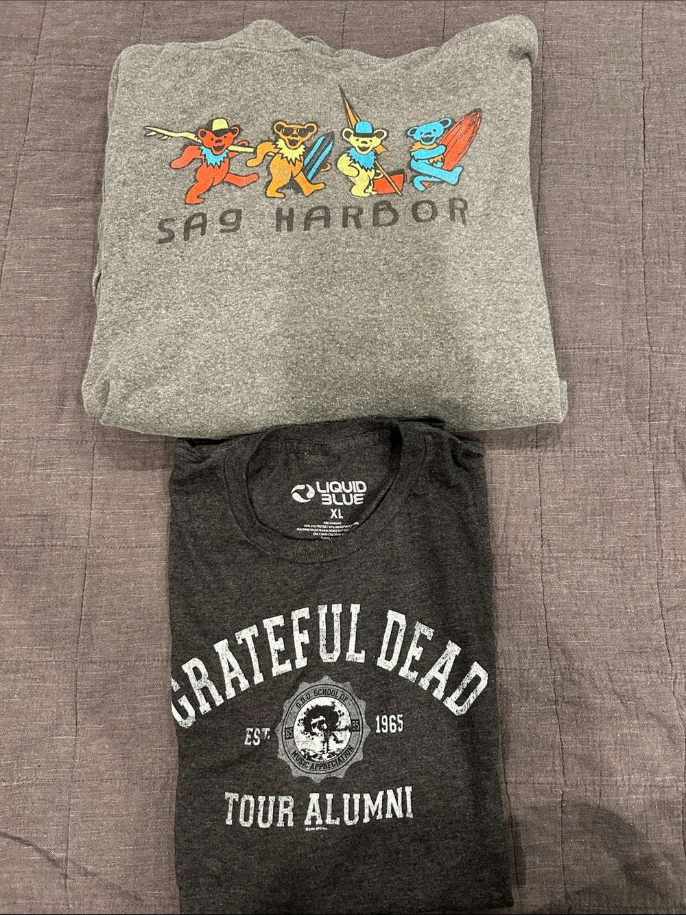 Grateful Dead Hoodie & Tee bundle  - Gray with Multicolor Bear Graphic